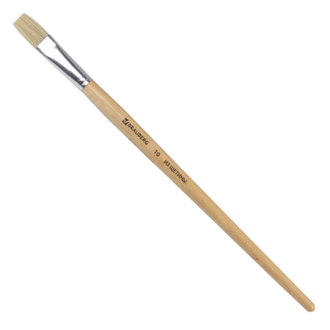 

Кисть BRAUBERG, щетина, плоская, № 10, 200203, (4шт.), Бежевый