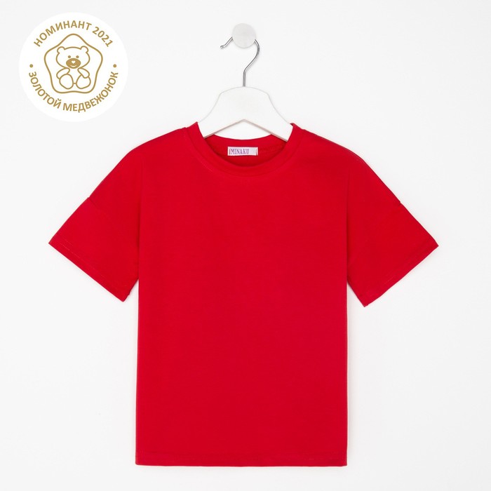 

Футболка детская MINAKU:Basic line kids цвет красный, рост 110, Basic line kids