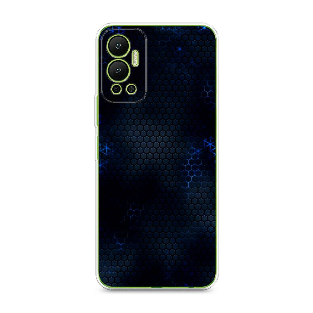 фото Силиконовый чехол "фон соты синие" на infinix hot 12 awog