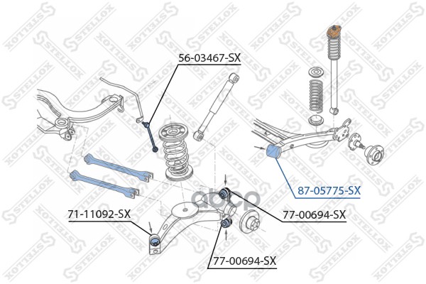 

Сайлентблок Зад.Балки Vw Golf/Bora/Seat Stellox 8705775sx