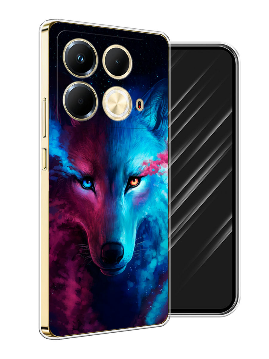 

Чехол Awog на Infinix Note 40 "Волшебный волк", Голубой;розовый, 3105850-1