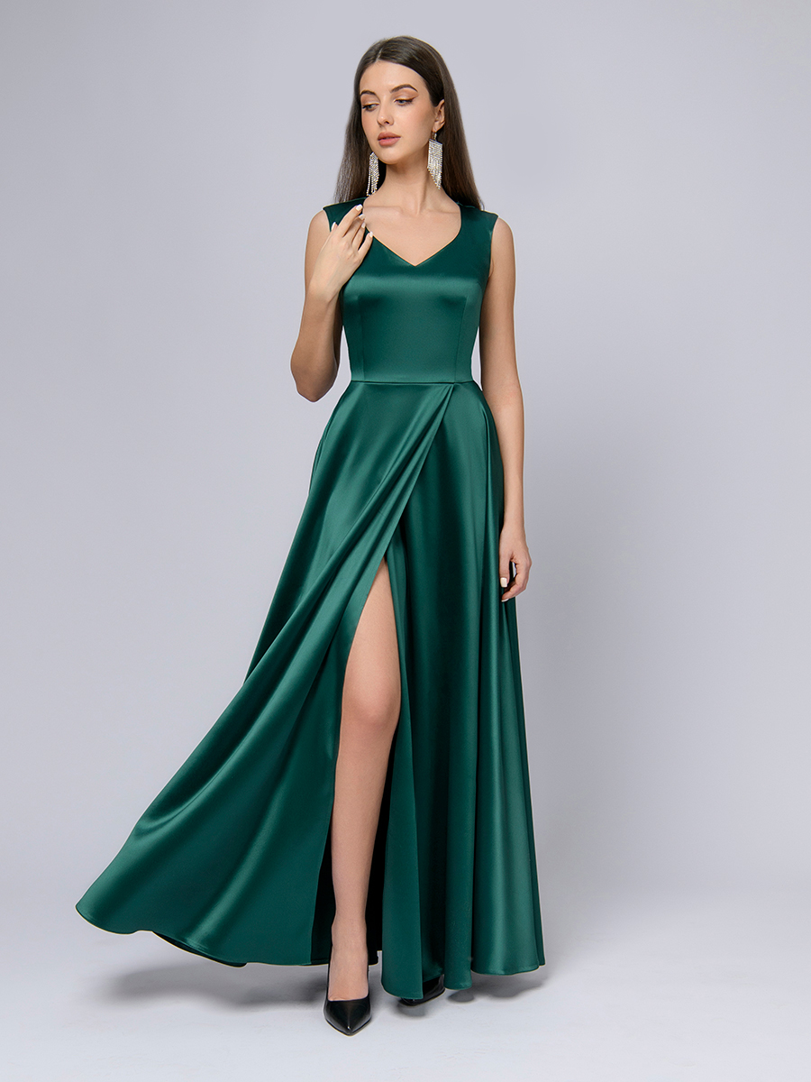 Платье женское 1001dress 0102921 зеленое 42 RU