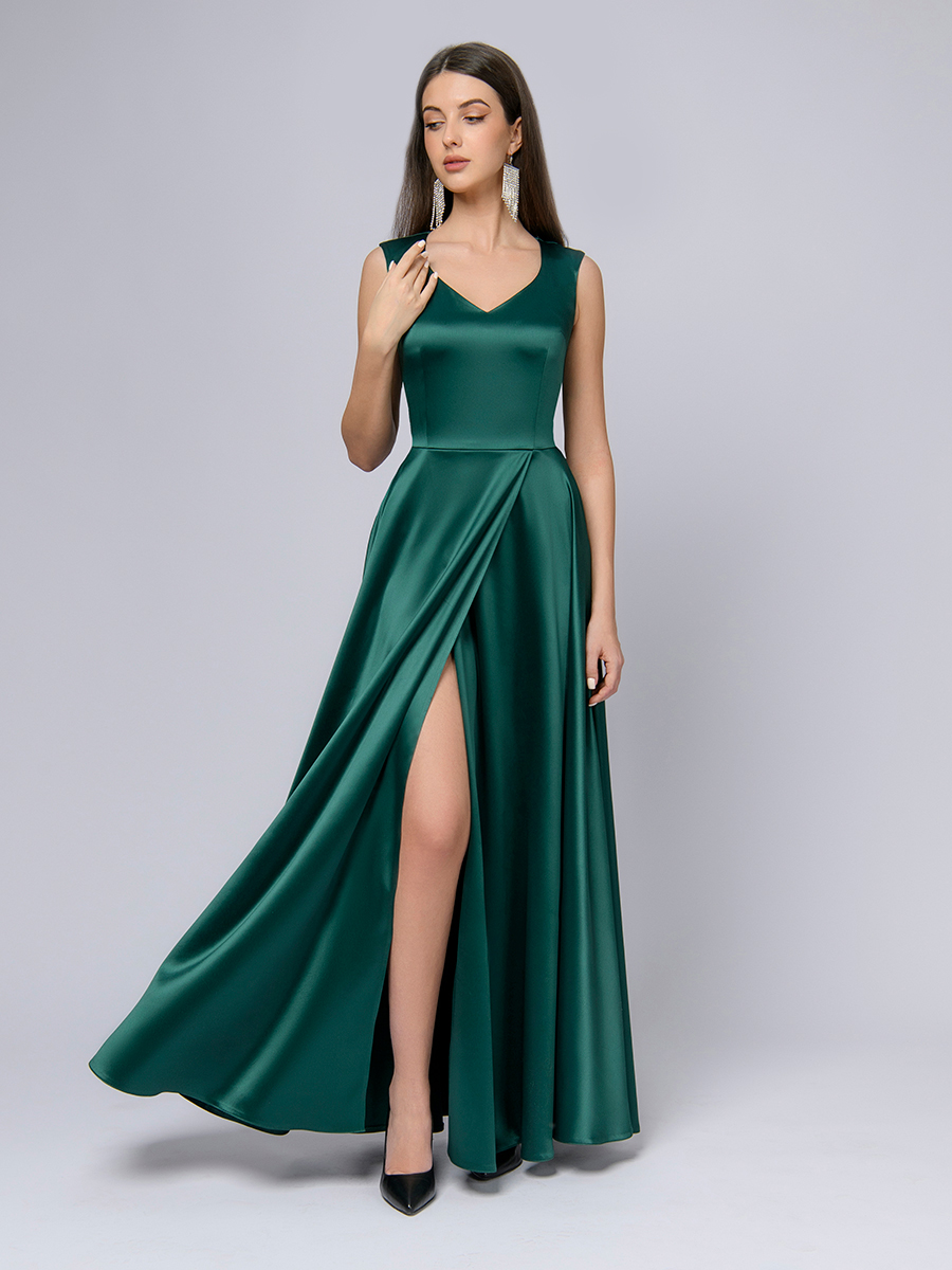 Платье женское 1001dress 0102921 зеленое 44 RU