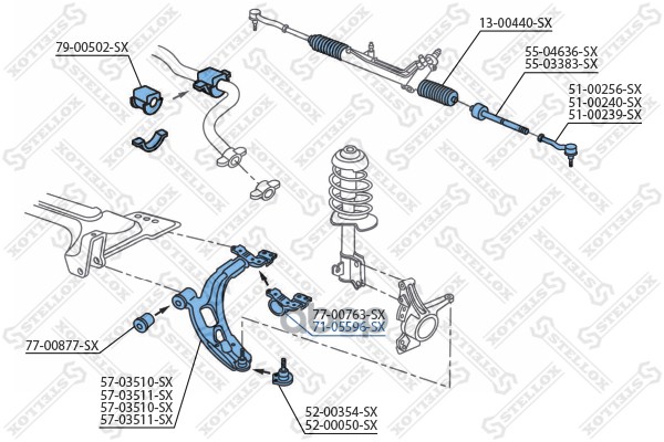 

Сайлентблок Рычага Зад. П. Fiat Doblo 96> Stellox 7105596sx