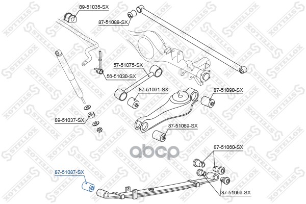 

Сайлентблок Рессоры Пер. Hyundai H-1 96-01 Stellox 8751087sx