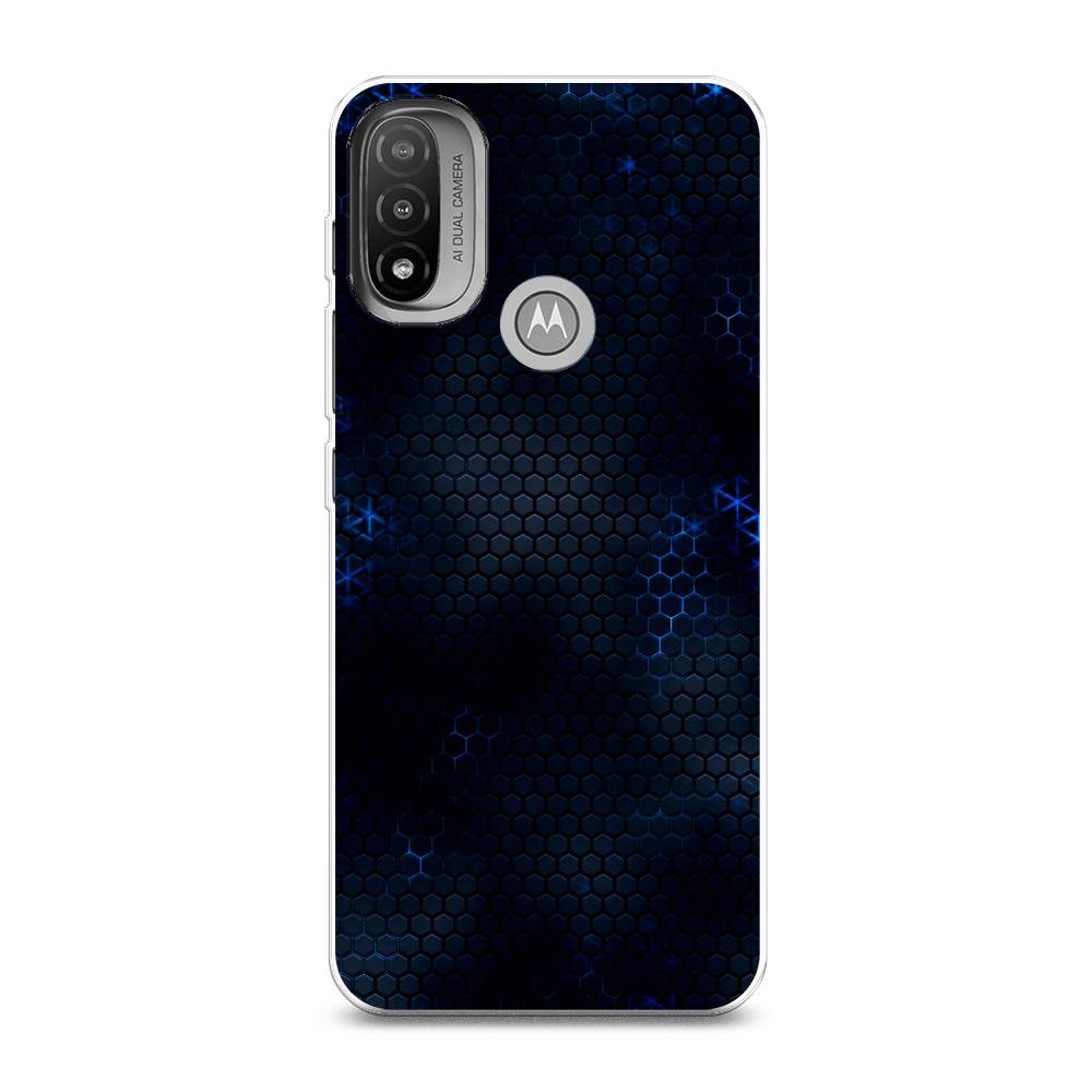 

Силиконовый чехол "Фон соты синие" на Motorola Moto E20, 243450-3