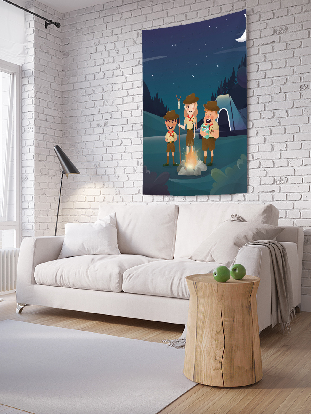 

Вертикальное фотопанно на стену JoyArty Скауты у костра 150x200 см, Скауты у костра