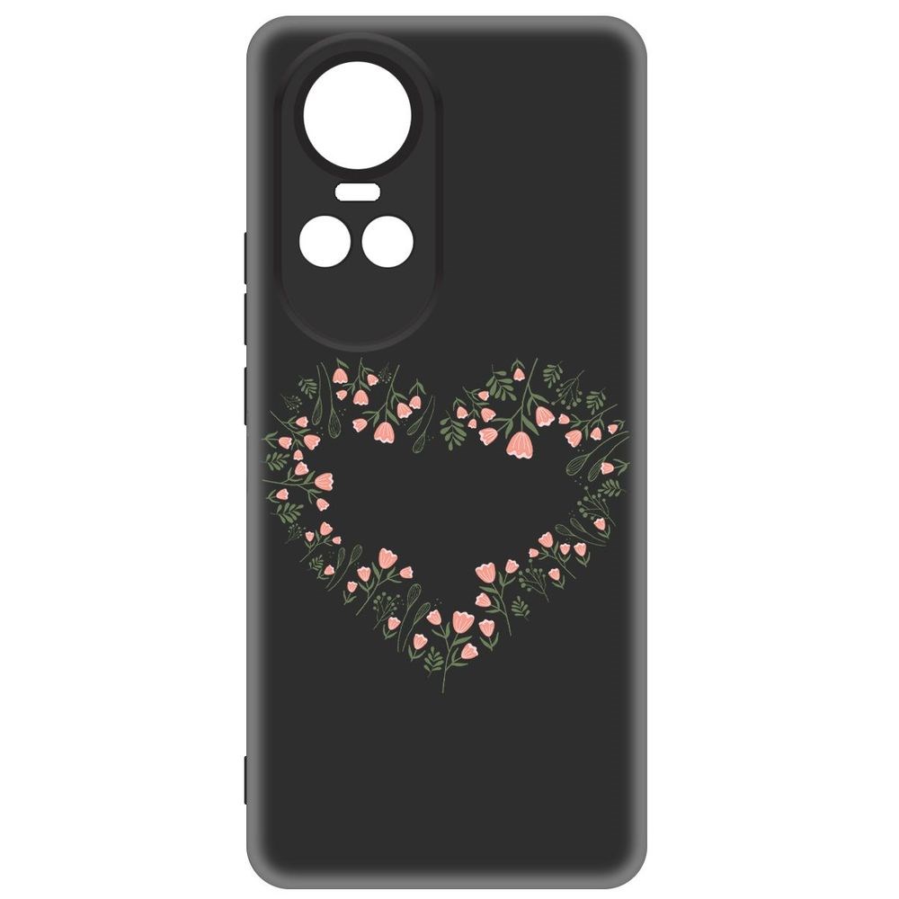 

Чехол-накладка Krutoff Soft Case Цветочное сердце для Oppo Reno10 5G черный