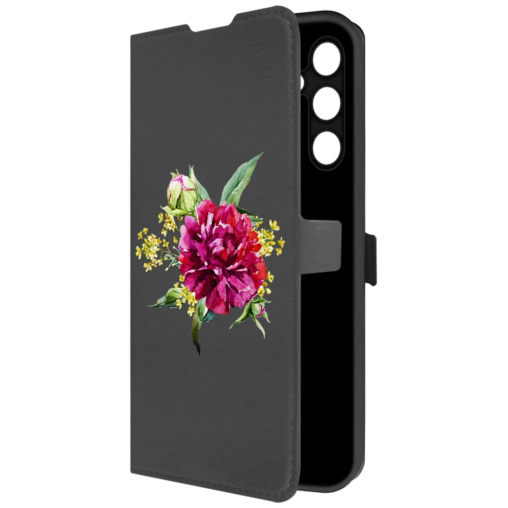 

Чехол-книжка Krutoff Eco Book для Samsung Galaxy A25 5G (A256) Цветочная акварель (черный)