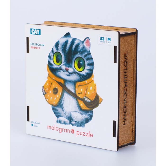 

Пазл фигурный Кот в курточке, 53 детали, 20x25 см