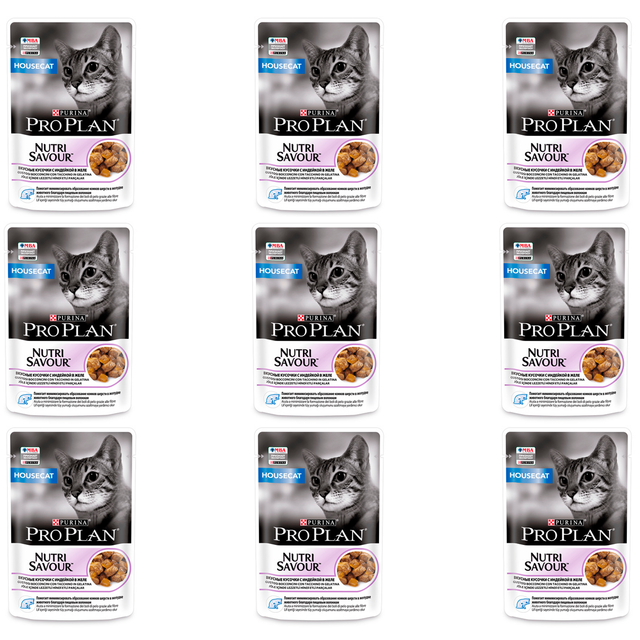 

Влажный корм для кошек Pro Plan кусочки с индейкой в желе 9 шт по 85 г, кусочки с индейкой в желе