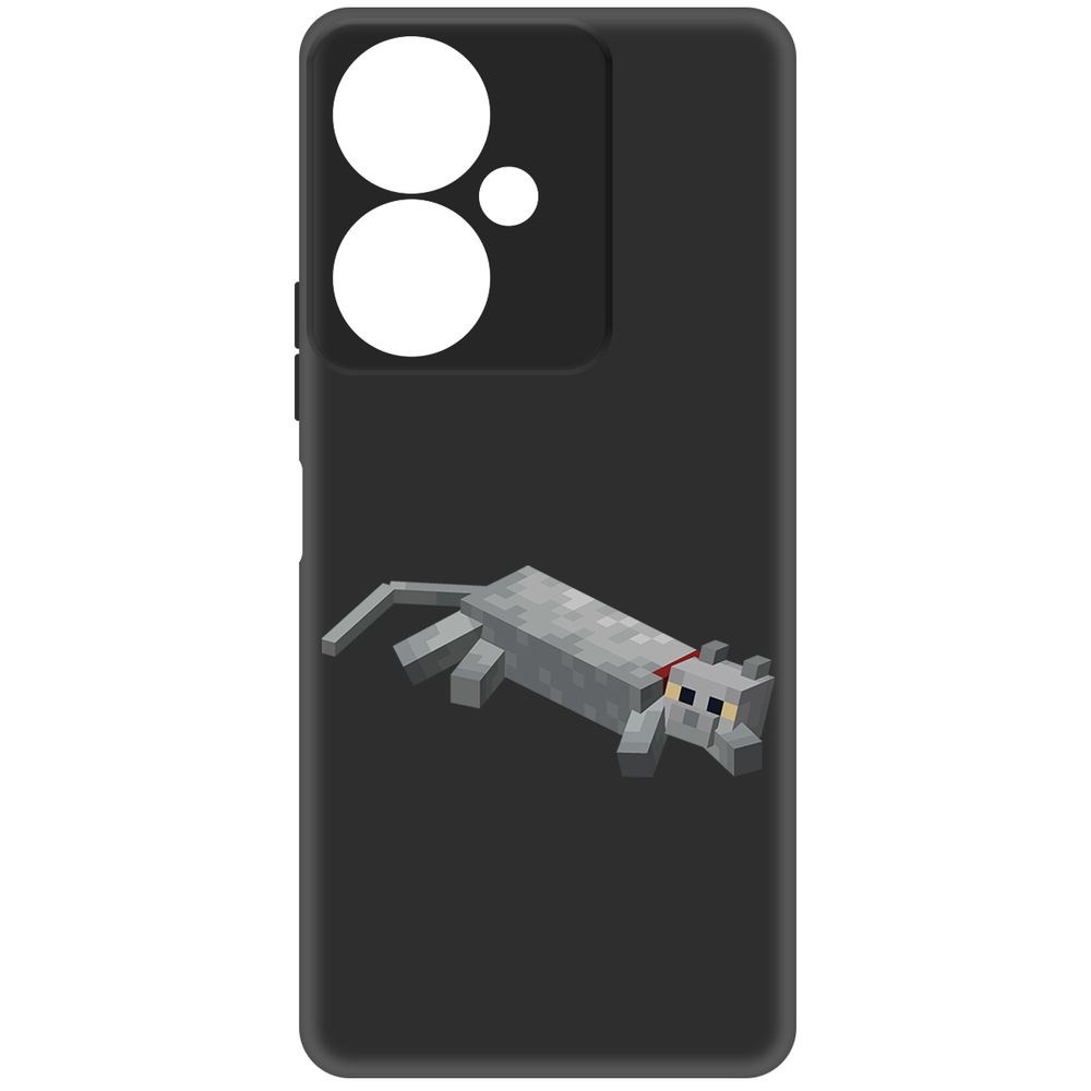 

Чехол-накладка Krutoff Soft Case Minecraft-Кошка для Vivo Y27 4G черный