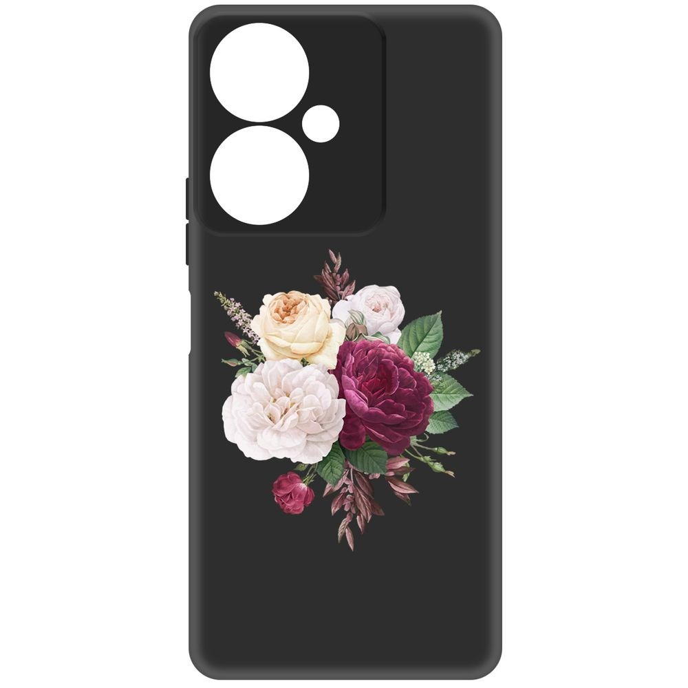 

Чехол-накладка Krutoff Soft Case Цветочная композиция для Vivo Y27 4G черный