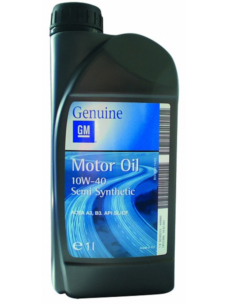 Моторное масло General Motors полусинтетическое 10w40 Api Sl/Cf, Acea A3/B3/B4 1л