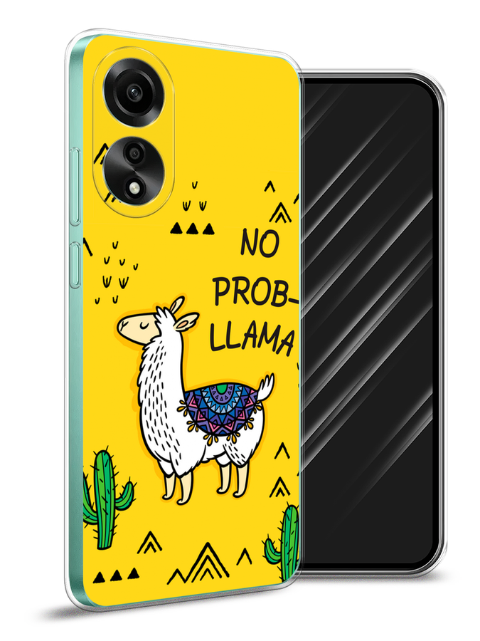 

Чехол Awog на Oppo A78 4G "No probLLama", Желтый;черный;синий, 2514750-1