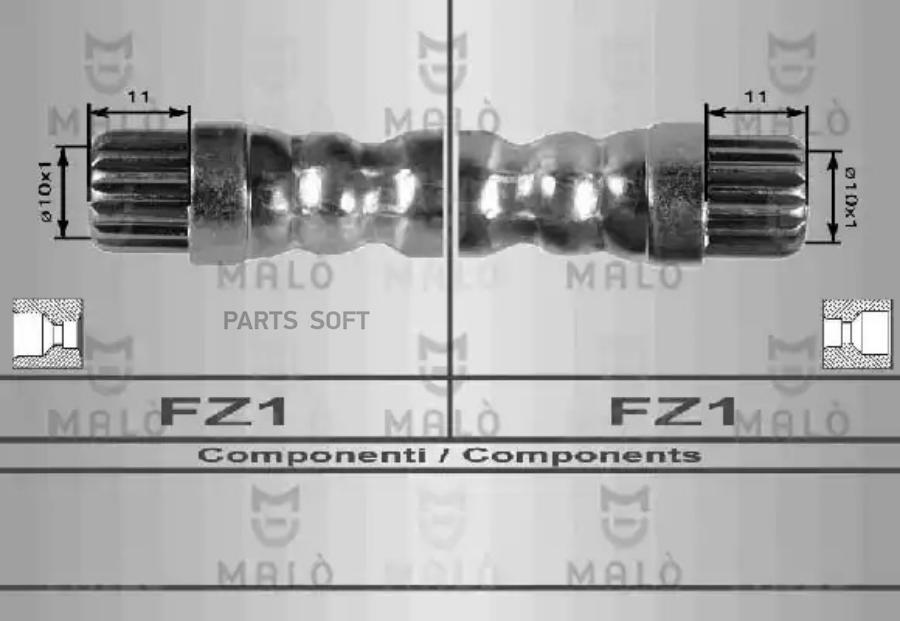 Шланг Тормозной Malo 8561