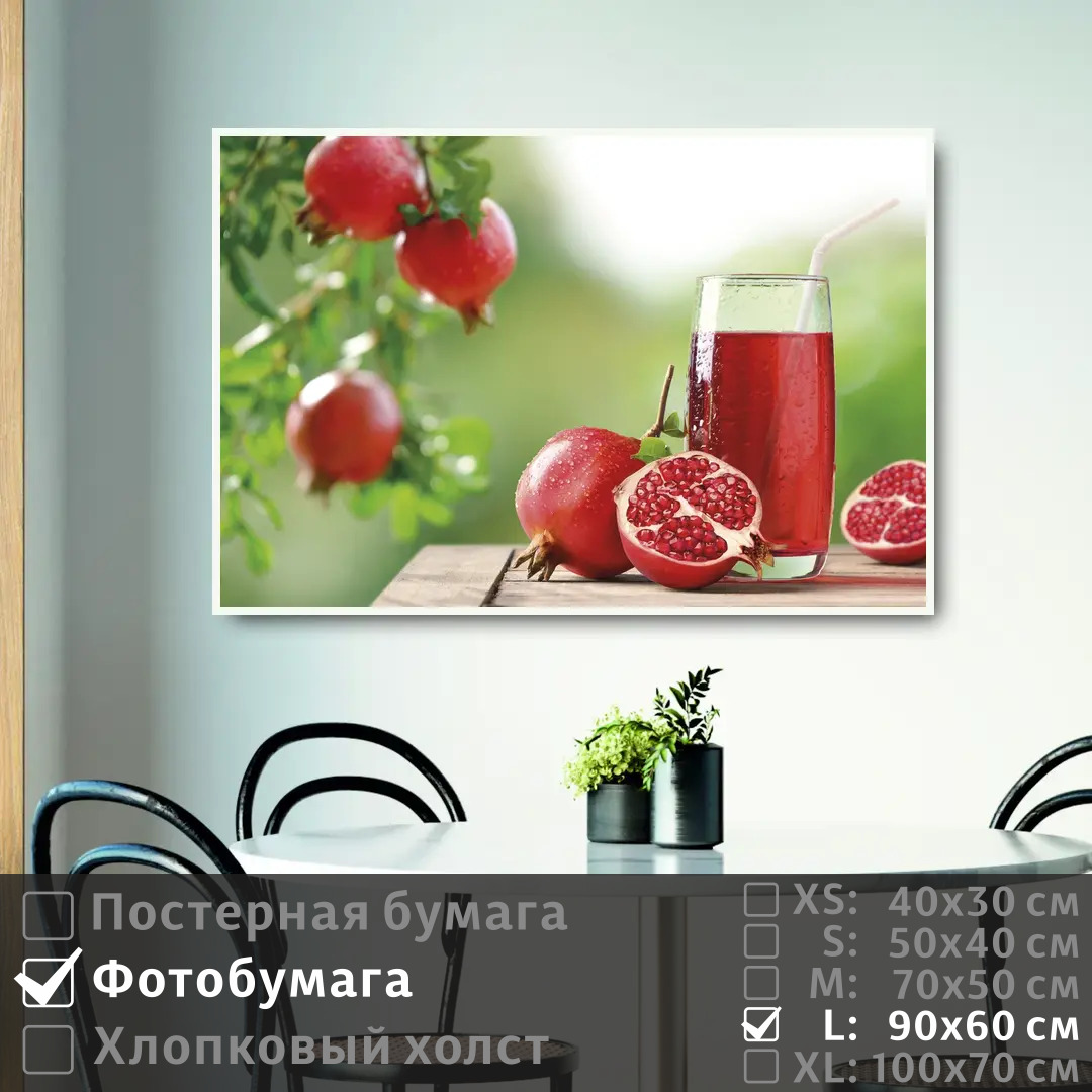 

Постер на фотобумаге ПолиЦентр Гранатовый сок 90х60 см, ГранатовыйСок