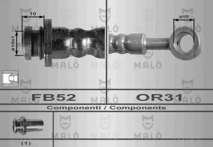 Шланг Тормозной Malo 8932