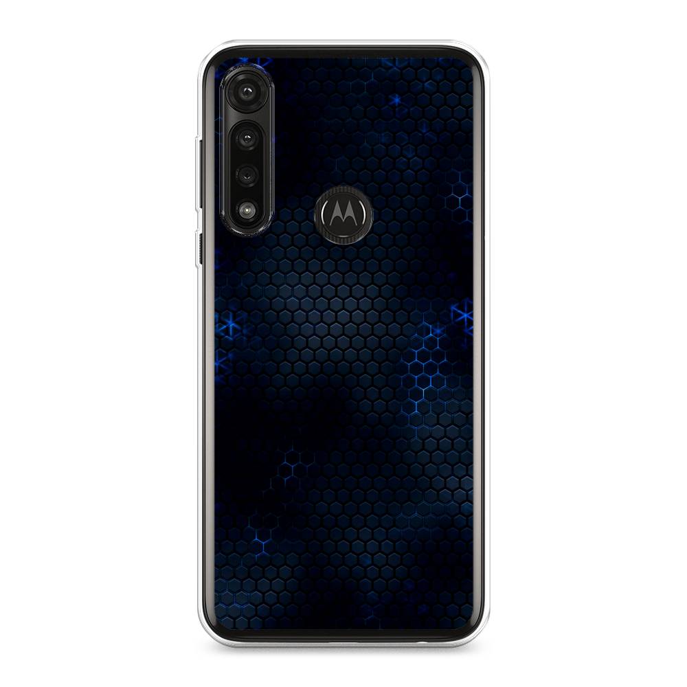 фото Силиконовый чехол "фон соты синие" на motorola moto g power 2020 awog