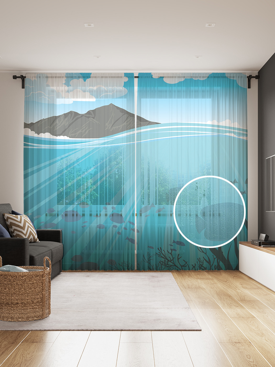 

Фототюль JoyArty "Далекий безлюдный остров", 145x265см, 2 полотна, лента, 50 крючков, Далекий безлюдный остров