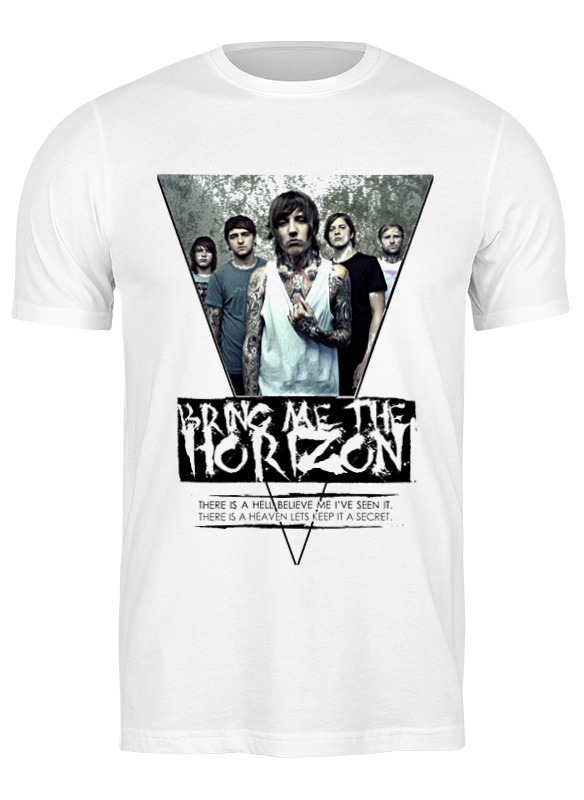 

Футболка мужская Printio Bring me the horizon треугольник белая L, Белый, Bring me the horizon треугольник