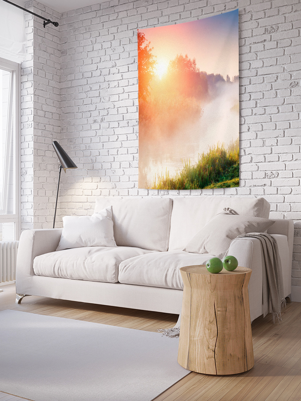 

Вертикальное фотопанно на стену JoyArty Туман на реке 100x150 см, Туман на реке
