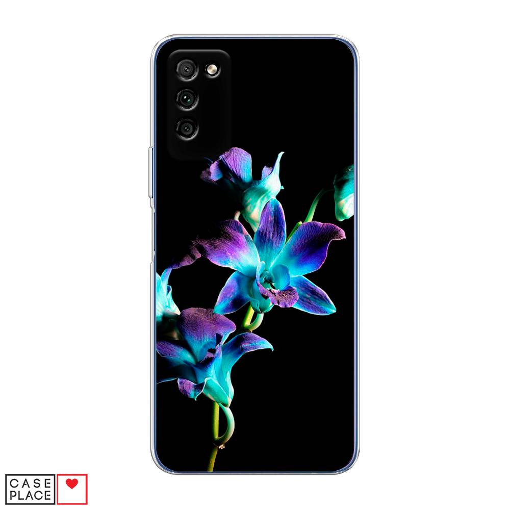 фото Чехол awog "синий цветок на черном" для honor 30 lite