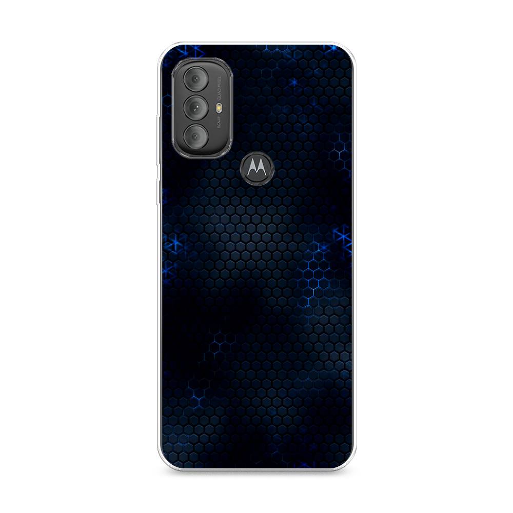 фото Силиконовый чехол "фон соты синие" на motorola moto g power 2022 awog