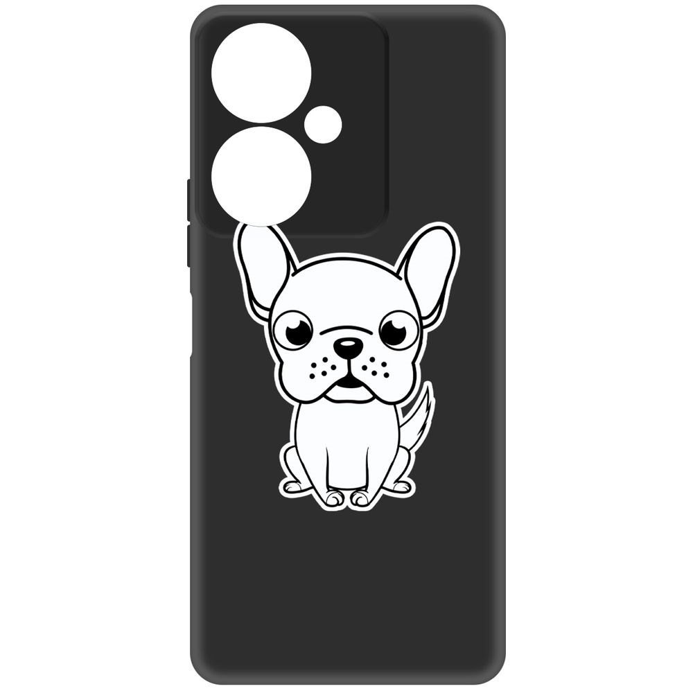 Чехол-накладка Krutoff Soft Case Черно-белый щенок для Vivo Y27 4G черный