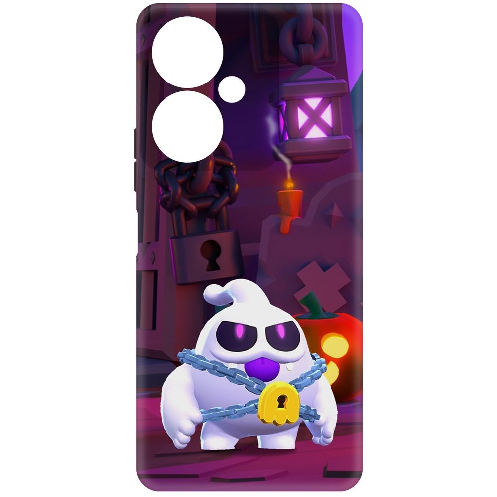 

Чехол-накладка Krutoff Soft Case Brawl Stars - Призрак Скуик для Vivo Y27 4G черный