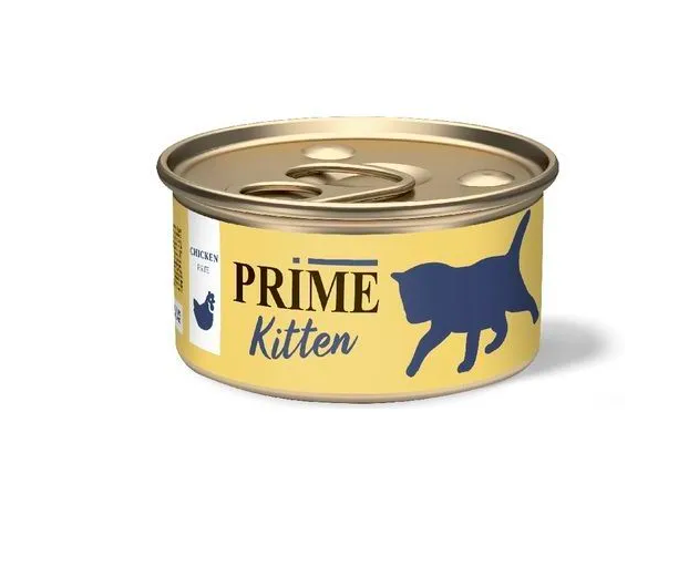 Консервы для котят Prime Kitten паштет курица 3 шт по 75 г