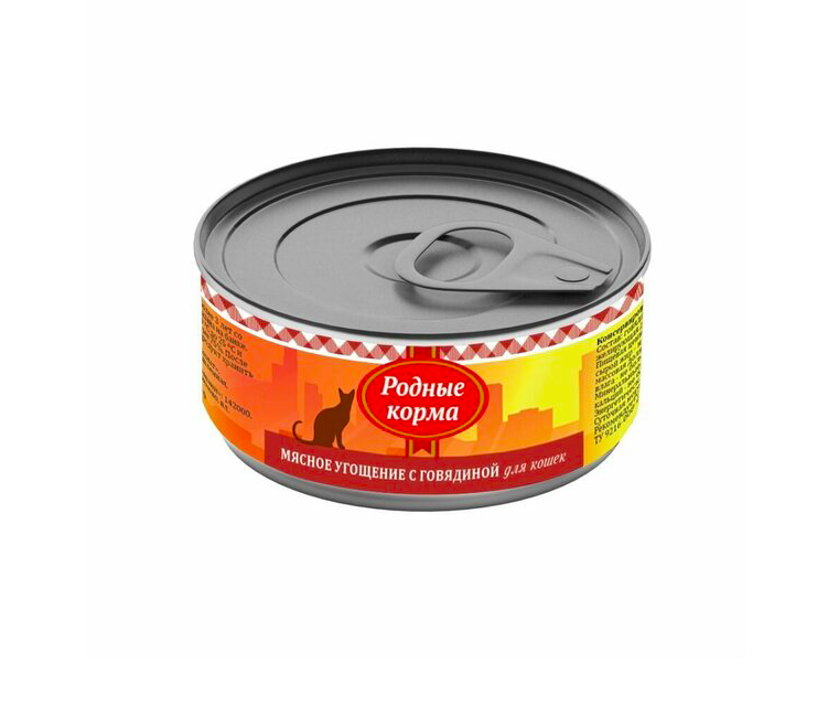 

Консервы для котят Родные корма Мясное угощение с говядиной 3 шт по 100 г, мясное угощение
