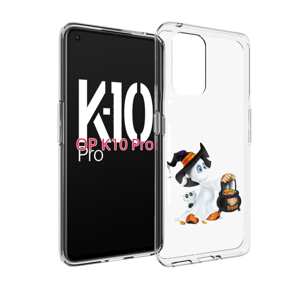 

Чехол MyPads Маленький призрак для OPPO K10 Pro, Прозрачный, Tocco