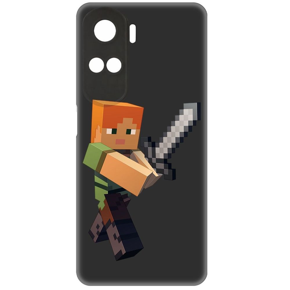 

Чехол-накладка Krutoff Soft Case Minecraft-Алекс для Honor X50i черный