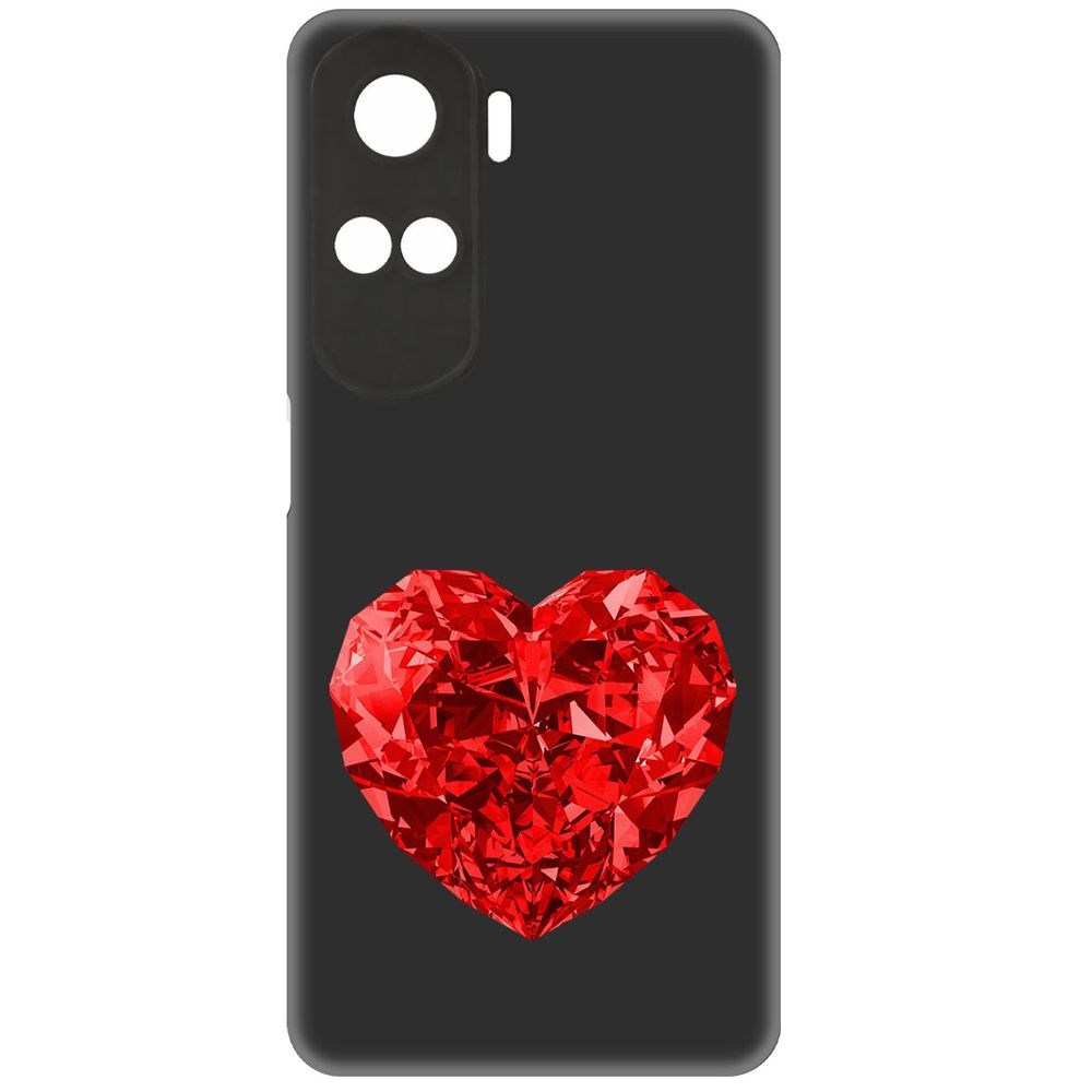 

Чехол-накладка Krutoff Soft Case Рубиновое сердце для Honor X50i черный