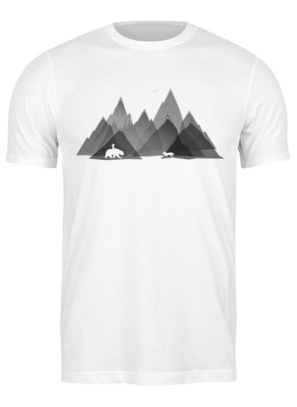 

Футболка мужская Printio Mountains friends белая L, Белый, Mountains friends
