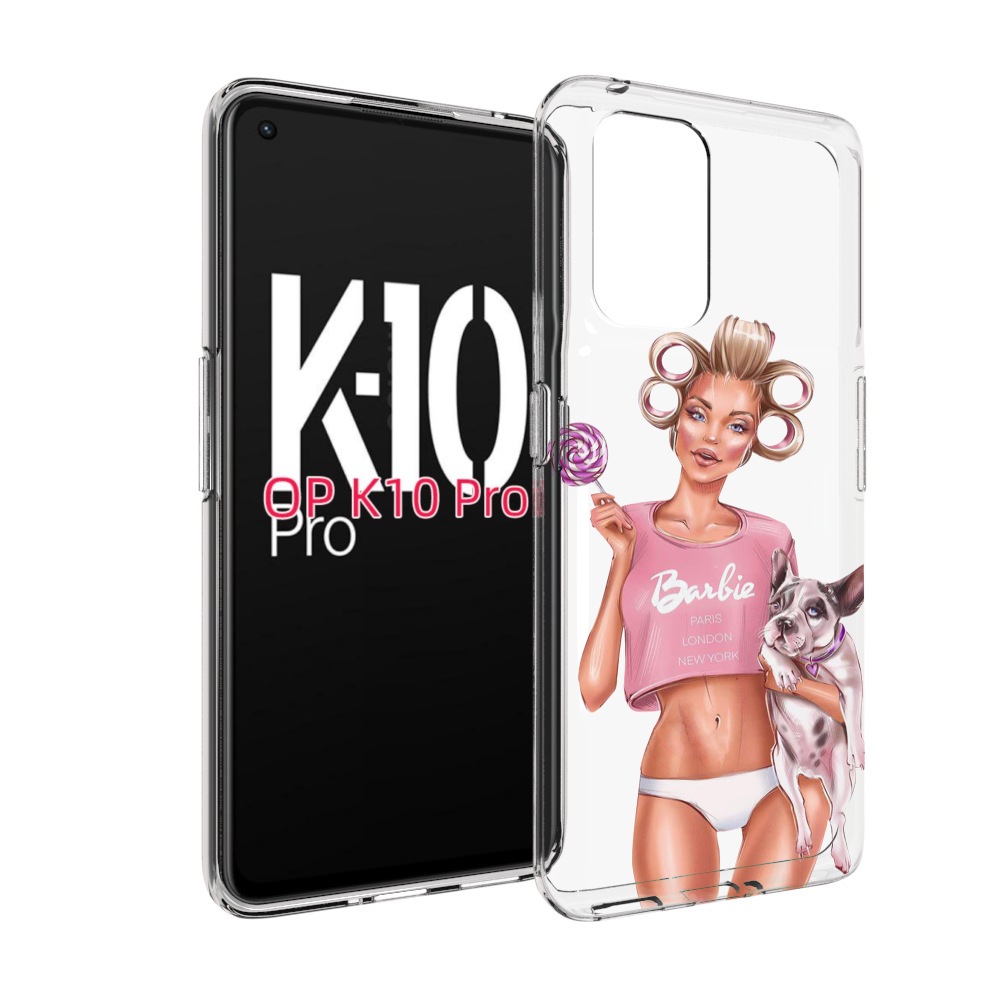 

Чехол MyPads Барби-с-собачкой женский для OPPO K10 Pro, Прозрачный, Tocco