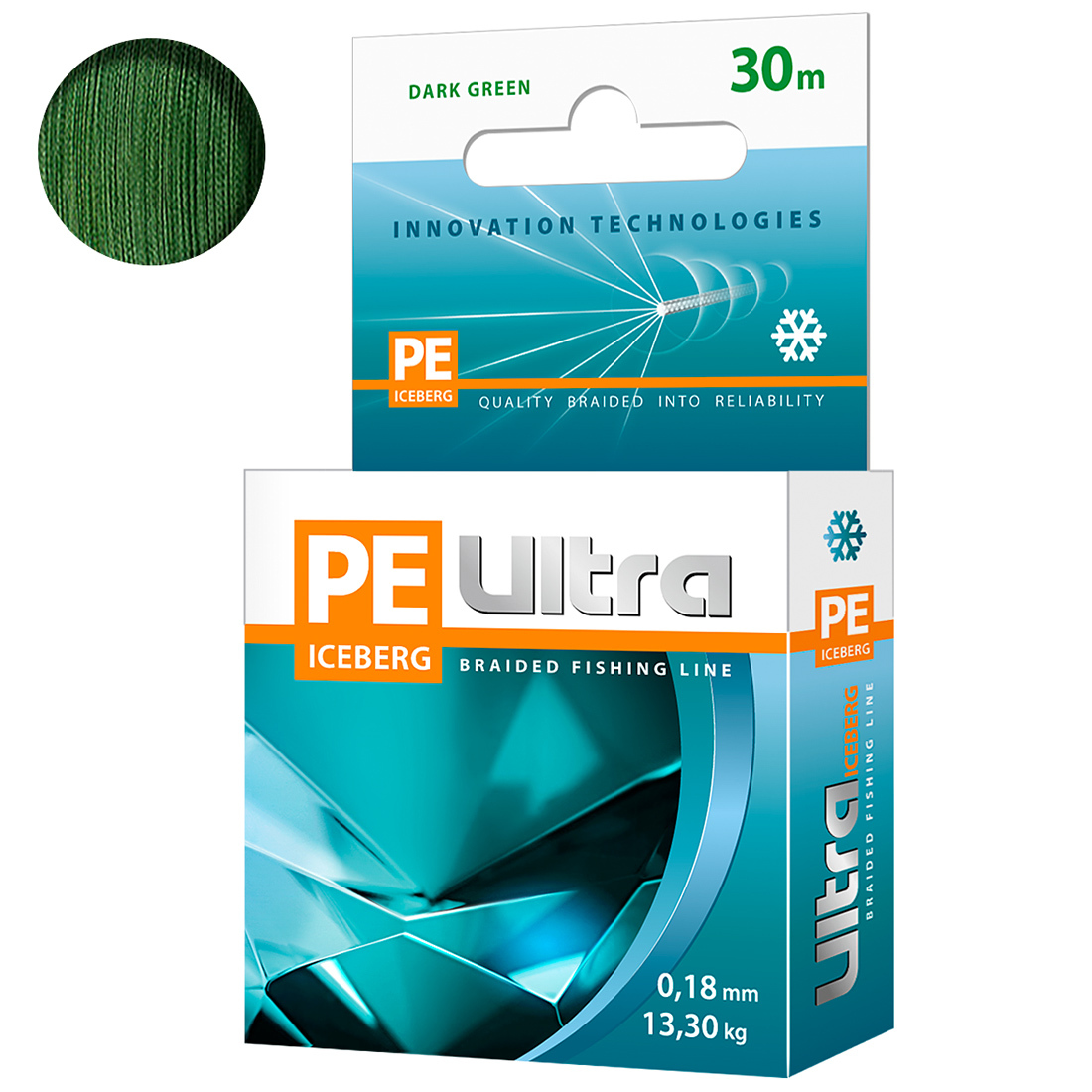 

Плетеный Шнур Для Рыбалки Aqua Pe Ultra Iceberg 0,18mm 30m, Зеленый, PE ULTRA