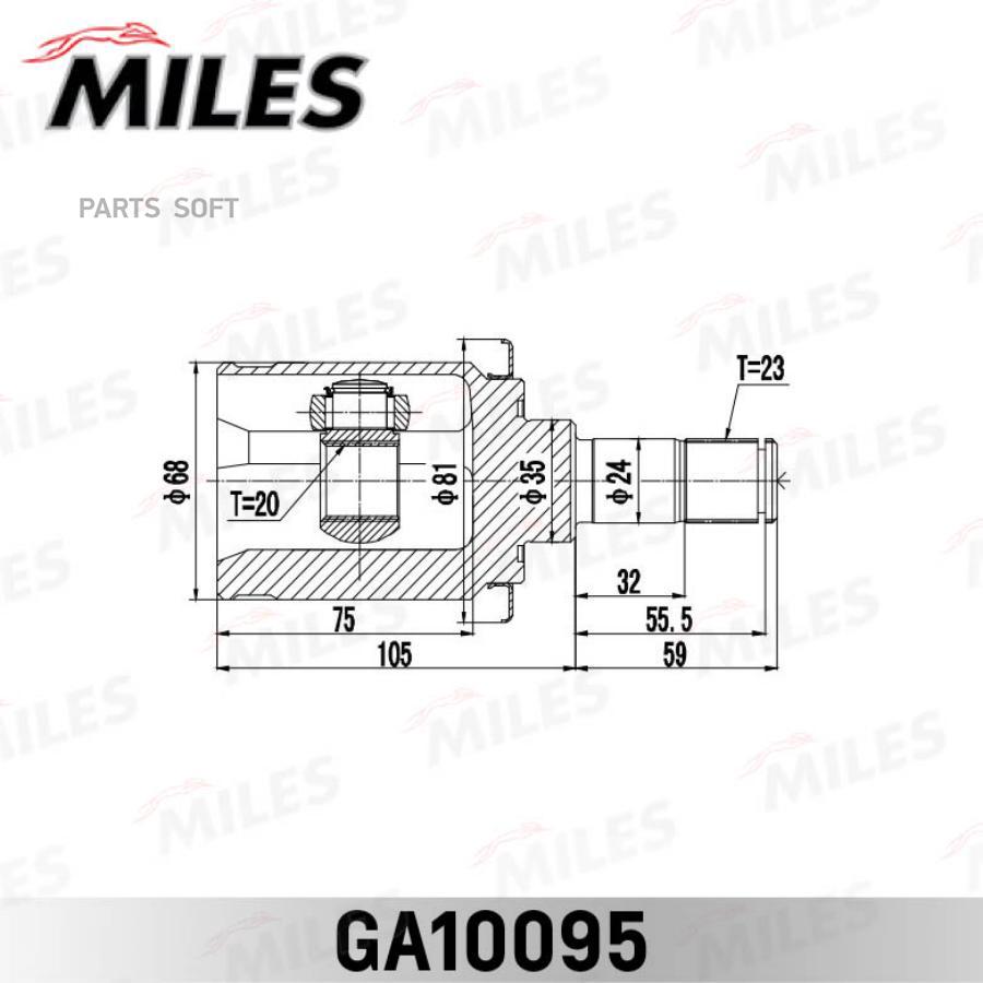 Шрус Внутренний Задний Honda Cr-V Re3/Re4 2007-2012 Ga10095 Miles арт. GA10095