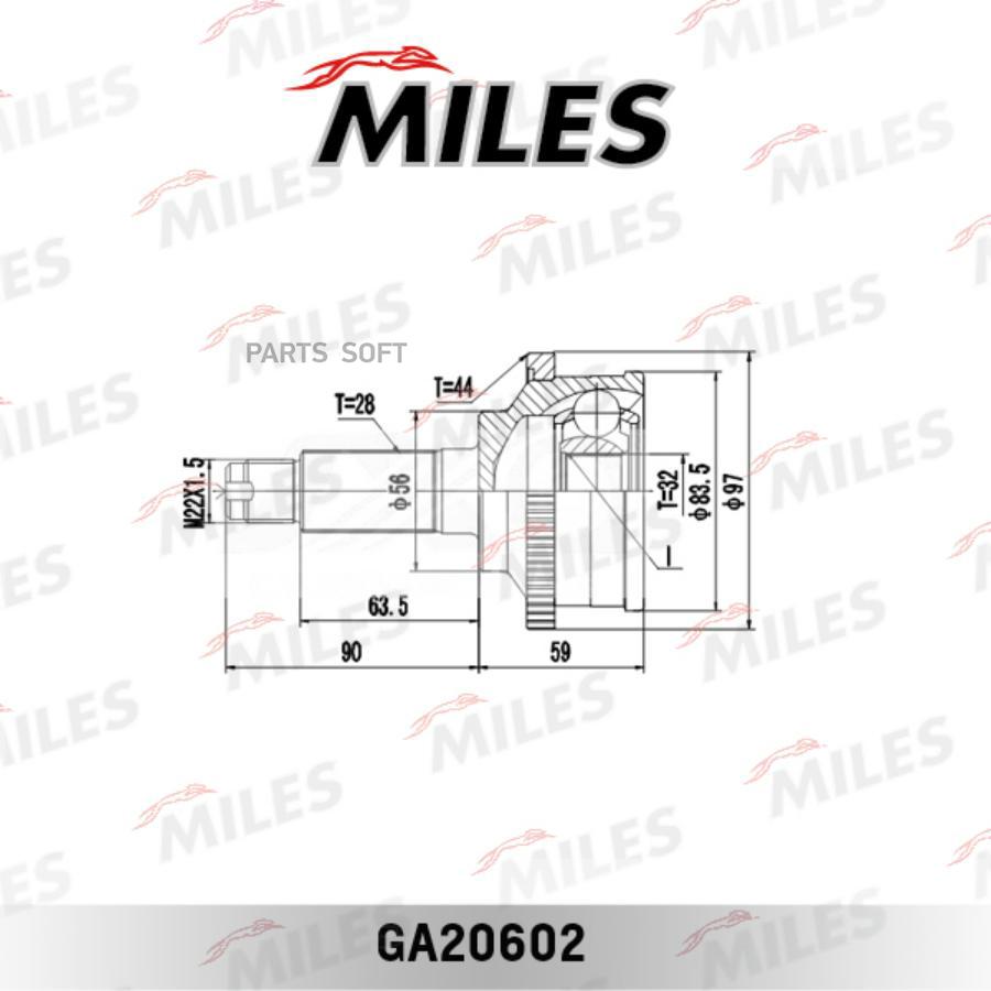 

Шрус Наружный Mazda Mpv Ii 2.0/2.0d 99-06 (С Abs) (Gsp 834117) Ga20602 Miles арт. GA20602