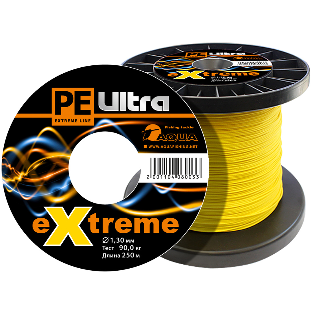 

Плетеный Шнур Для Рыбалки Aqua Pe Ultra Extreme 1,30mm (Цвет Желтый) 250m, PE ULTRA EXTREME