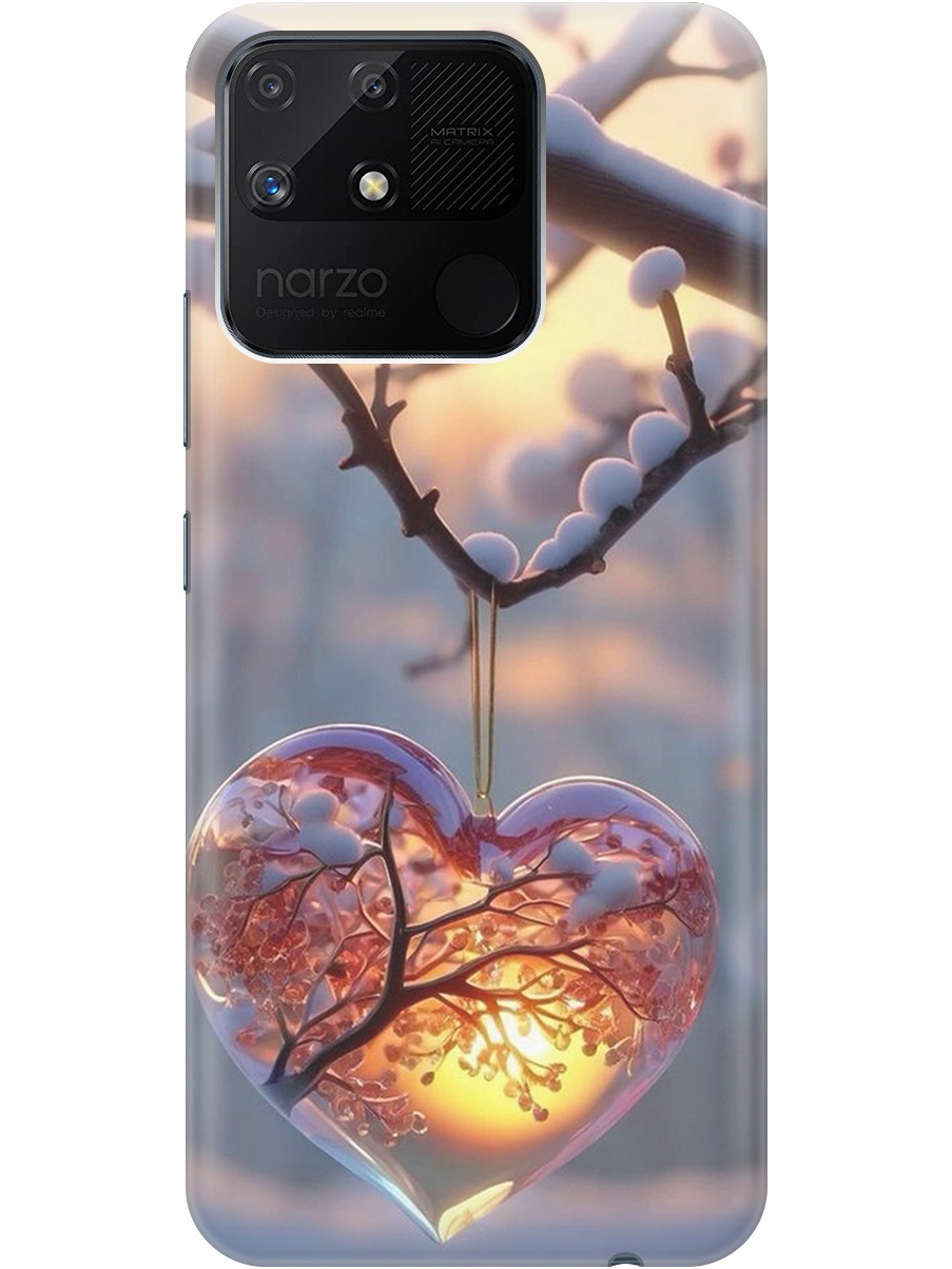 

Силиконовый чехол на Realme narzo 50A с принтом "Ледяное сердце", Прозрачный;белый;желтый;оранжевый, 740189991