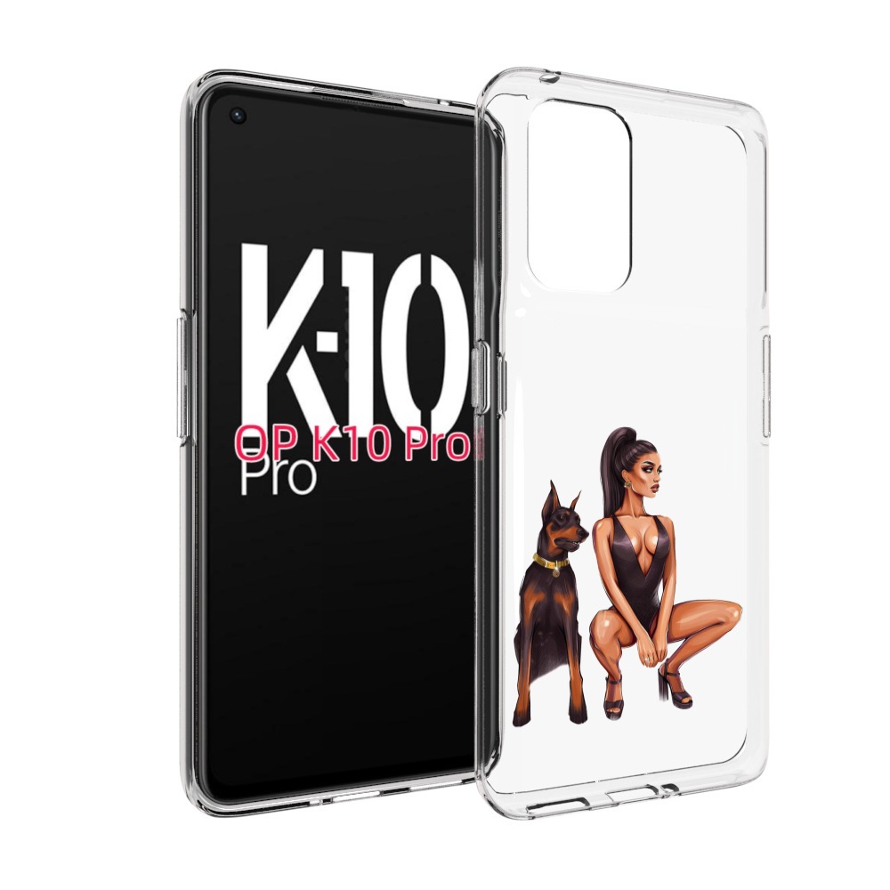 

Чехол MyPads Борзая-девушка для OPPO K10 Pro, Прозрачный, Tocco