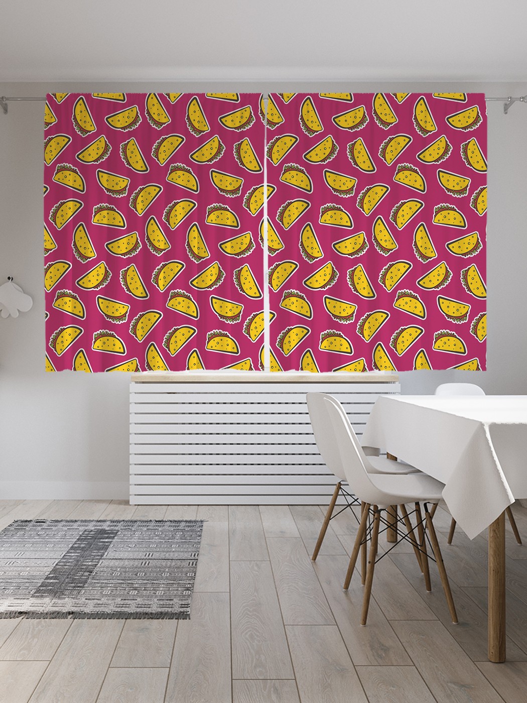

Классические шторы JoyArty "Тако с соусом", серия Oxford DeLux, 2 полотна 145x180 см, Тако с соусом