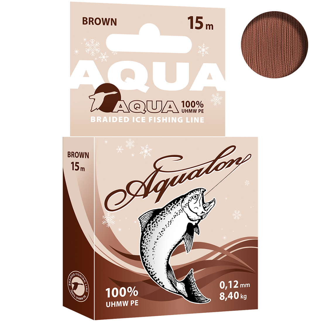 Плетеный Шнур Для Рыбалки Aqua Aqualon Brown Зимний 0,12mm 15m
