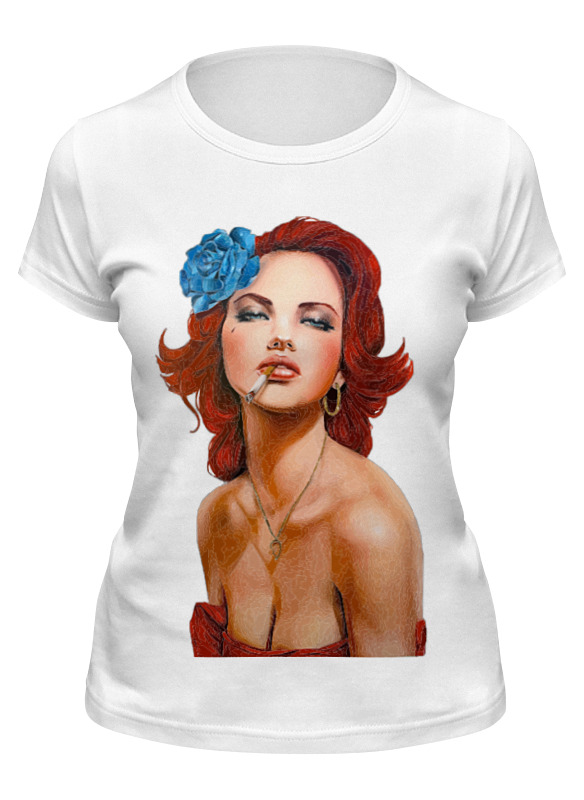 

Футболка женская Printio Blue rose белая M, Белый, Blue rose
