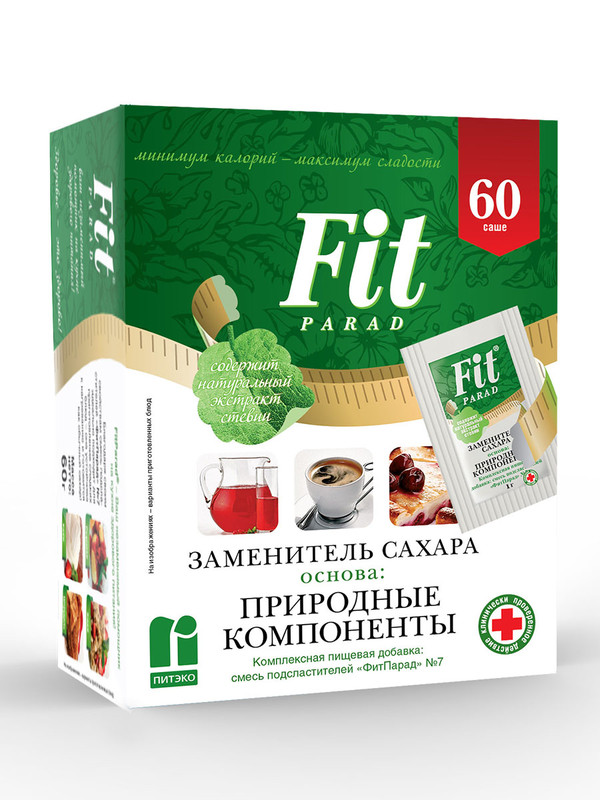 

Сахарозаменитель Fit Parad ФитПарад №7 саше 3 уп х 180 шт., Дойпак