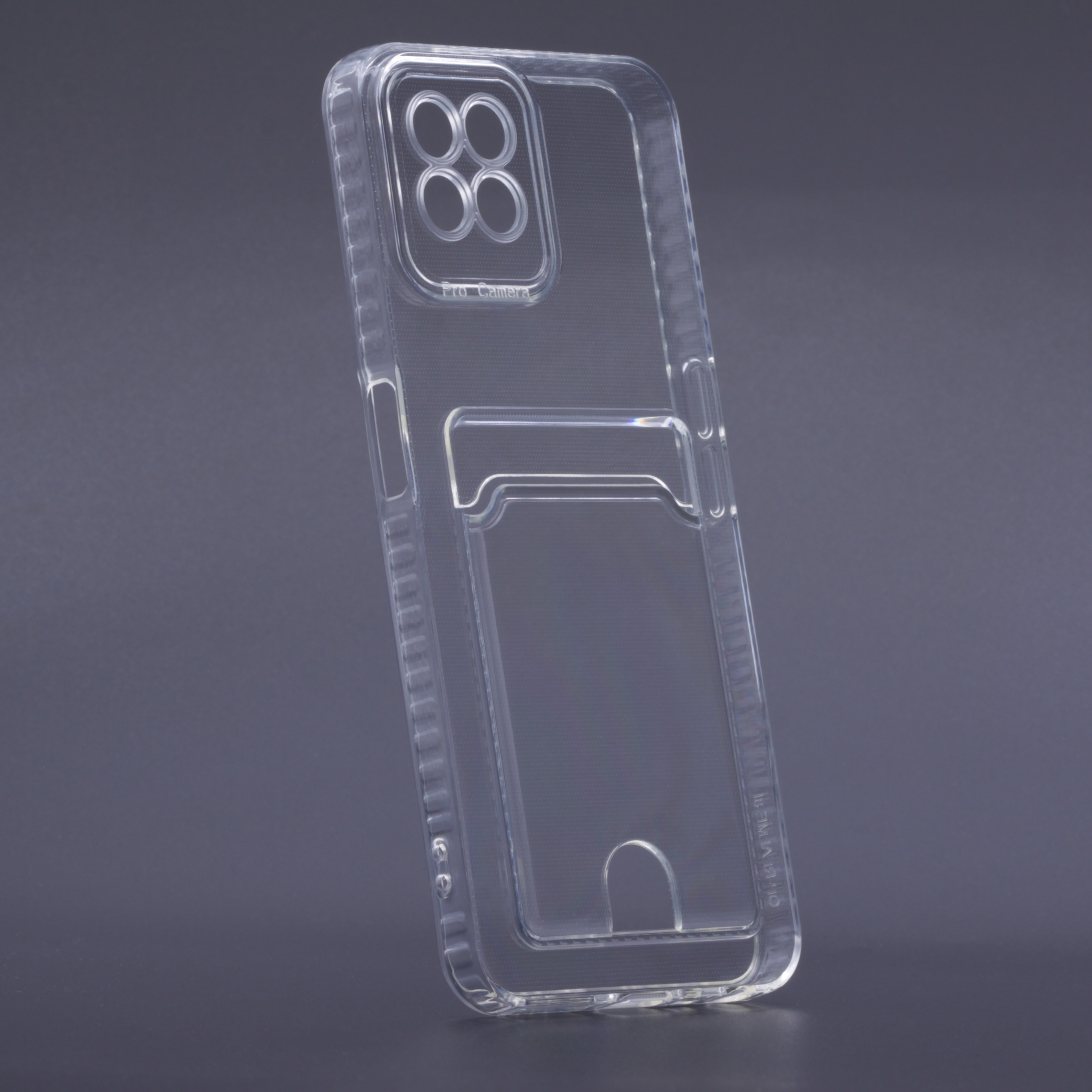 

Силиконовый чехол с карманом для карт Realme 8i, прозрачный