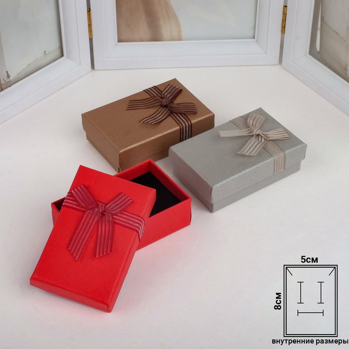 

Коробочка подарочная под набор "Гипюровый бант", 5*8, цвет МИКС