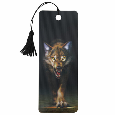 

Закладка для книг 3D, объемная, "Волк", с декоративным шнурком-завязкой, 125756, (6шт.), Разноцветный